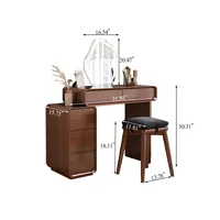Combohome Vanity Desk avec miroir et lumières, Vanity desk de maquillage avec prise de courant, Makeup Desk avec 5 tiroirs et étagères de rangement
