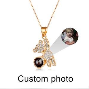 <span class=keywords><strong>Collier</strong></span> photo personnalisé avec projection d'ours en peluche, cadeau de Noël au design unique en zircon pour copines et sœurs - Product Image 4