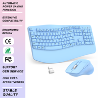 Clavier et souris sans fil 2,4 G à 104 touches, combo ultra-fin ergonomique, touches multimédias étanches pour ordinateur portable PC