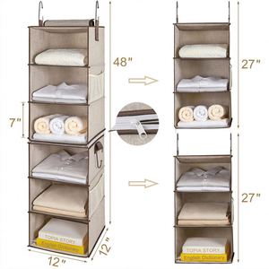 Dos Organizadores Colgantes Separables de 3 Niveles, Bolsa de Almacenamiento Plegable de Tela para Colgar Sobre la Puerta para Ropa - Product Image 2