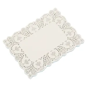 High Quality Greaseproof Disposable White Paper Lace Doilies Square Lace Paper Doily