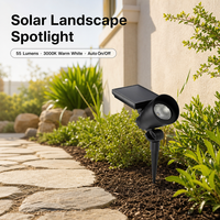 Projecteur solaire de jardin, LED SMD blanc chaud 3000K, avec piquet pour le sol, pour la décoration de jardin, allée, patio, cour, entrée de voiture