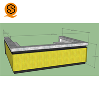 Comptoir de bar de boîte de nuit Shinestone personnalisé LED rougeoyante barre mobile avec lumière LED comptoir de bar extérieur pour la fête
