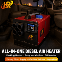 Calentador de Aire Diésel con Alarma de CO, Controlador TFT LCD, Control Remoto Bluetooth, 1-8KW para Calefacción de Estacionamiento, OEM Fábrica OkyRie