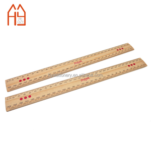 Règle en bois naturel de 30 cm, règle de mesure double face avec logo personnalisé, papeterie scolaire et de bureau pour étudiants, vente en gros - Product Image 6