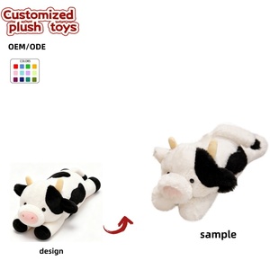 Peluche de Vaca Acogedora Personalizado OEM/ODM - Animal de Peluche de Vaca Lechera en Blanco y Negro para Niños y Decoración del Hogar - Product Image 1