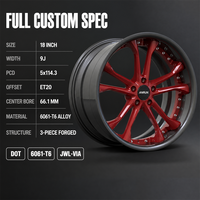 Jantes forgées rouges à 10 rayons, 3 pièces, à déport profond, 18, 19, 20 pouces, 5x114.3, 6061-T6 pour Subaru, jantes personnalisées, direct usine, alliage sport