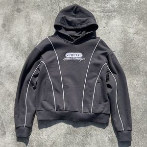 Sweat à capuche noir 100 % coton personnalisé, design épaules tombantes, broderie, sweat à capuche de créateur, épais et surdimensionné pour homme - Product Image 2