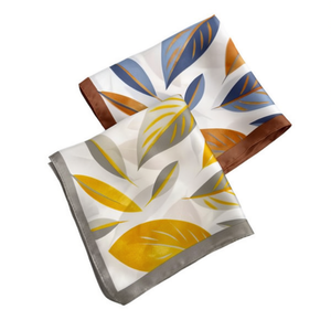 Pañuelo pequeño cuadrado con forma de hoja, 70x70cm, 38g, estampado de seda, accesorio de moda para mujer - Product Image 2