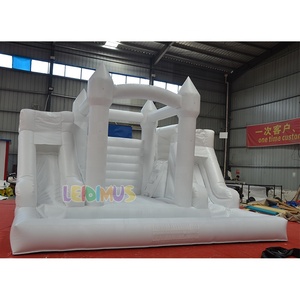 Maison <span class=keywords><strong>de</strong></span> rebond blanche moonwalk pour enfants en gros avec piscine à balles et toboggan château gonflable <span class=keywords><strong>de</strong></span> mariage blanc - Product Image 5