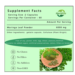 Private Label Moringa Capsules 6000mg for Immune Support Restful Sleep Support OEM Available - Product Image 2