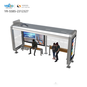 Moderno Riparo per Fermata dell'Autobus in Acciaio Zincato con Lightbox Pubblicitario per Strade Urbane e Strutture Pubbliche - Product Image 4