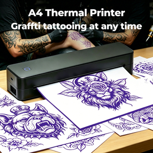 Impresora Térmica A4 para Tatuajes y Oficina - Mini Portátil, BT+USB, 620g, IOS/Android/MacOS/Windows - Impresión Rápida sin Tinta - Product Image 1