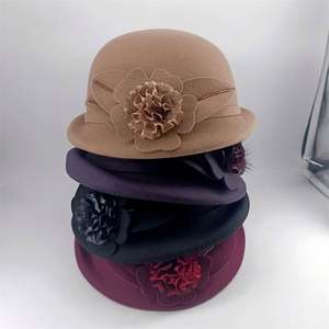 Chapeau Derby Doux et Élégant pour Femme en Feutre de Laine, Chapeau Cloche, Chapeau Bowler, Chapeau Fedora d'Hiver pour l'Église - Product Image 2