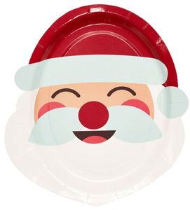 Platos de Papel Modernos con Tema de Papá Noel para Fiestas Navideñas, Venta Caliente, 7.5 x 10 Pulgadas, Decoraciones para Mesa de Invierno - Product Image 1