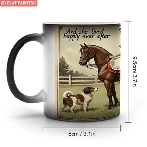 Mug quotidien 11oz en céramique noire givrée, tasse magique changeante de couleur sensible à la chaleur - Product Image 1