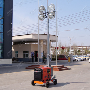 Torre de Iluminación Portátil EPA a Gasolina, 400W*4 Lámparas LED, Generador Diésel Euro 5 Silencioso con Empuje Manual, Mástil de Luz - Product Image 6