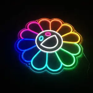 Sun flower shape 12V led neon sign custom led strips neon letter sign