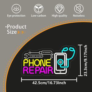 Réparation de téléphones, enseignes néon LED à intensité variable, alimentées par USB, lumière d'ambiance, décoration de vitrine, lumière indicatrice de rue, personnalisable 5V - Product Image 3