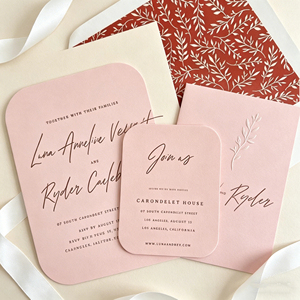 Carte d'invitation de mariage personnalisée avec texture gaufrée, enveloppe blanche, motif estampé à chaud, couverture rigide, reliure parfaite, affiche - Product Image 4