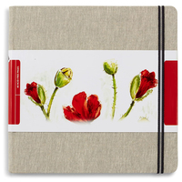 Carnet à spirale personnalisé 2026 en tissu de lin, couverture naturelle carrée 8,25 x 8,25, 100 feuilles, carnet de croquis artistique, reliure cousue, pour l'école