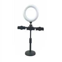 Yuvarlak disk çok kamera masaüstü dolgu ışığı, flamalar için canlı akış güzellik lamba, 3/2-kamera masaüstü geri çekilebilir 6-Inch standı