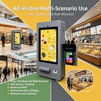 Terminal de point de vente tactile avec imprimante thermique et scanner de code QR étanche pour la restauration rapide, machine de commande automatique pour hamburger, 15,6 pouces