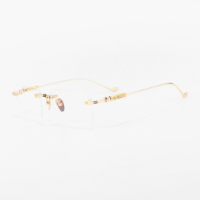 Fabricant de lunettes de vue de luxe sans monture en titane pur de qualité supérieure, noir, or, argent, vente en gros