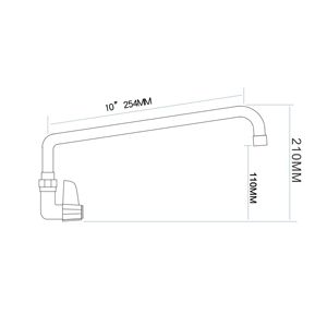 Grifo de Cocina Moderno, Construcción de Latón, Acabado Cromado, Válvula de Cerámica, Montaje en Pared, Rotación de 360 Grados - Product Image 2