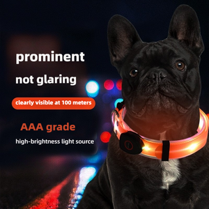 ปลอกคอสัตว์เลี้ยงแบบนุ่มลายทางเรืองแสง LED ทำจากไนลอน PVC ตกแต่งด้วยริบบิ้น ชาร์จ USB ได้ เป็นมิตรกับสิ่งแวดล้อม ปลอกคอป้องกันสำหรับสุนัข - Product Image 4