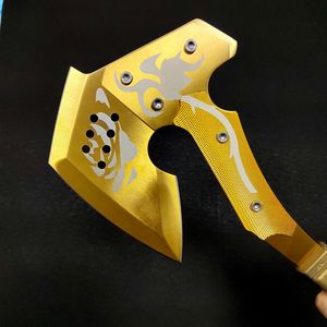 Hacha de madera para exteriores DIY, hacha de montañismo de acero inoxidable, martillo de campo de acero al carbono y fibra de vidrio, hacha dorada para camping - Product Image 3