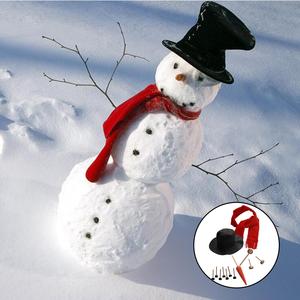 <b>Outdoor</b> <b>Holiday</b> <b>Yard</b> <b>Decorations</b> <b>Inflatable</b> Snowman Dress-Up Kit with Hat Scarf Carrot Nose for Party Activity or Gift - Product Image 6