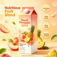 Aangepaste Pakket Perzik Ananas Fruitdrank Frisse Gebalanceerde Zoete Smaak Gemengde Fruitsap voor Drankwinkels en Supermarkt Retail