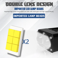 2 Phares LED Mini Blancs et Jaunes pour Moto, Vélo, Voiture - Feux de Brouillard et Feux Auxiliaires