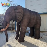 Éléphant sauvage gonflable réaliste géant pour parc à thème safari, zoo, défilé, publicité