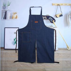 Delantal de trabajo portátil personalizable de mezclilla sin mangas, antimanchas, con pierna dividida, duradero, lavable, kit de ropa de trabajo para cocina - Product Image 3