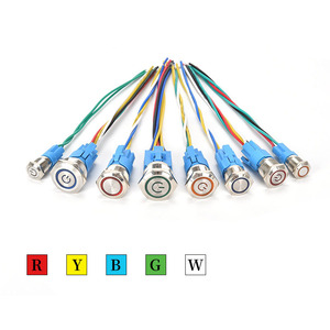 19/22/25/30mm Metal <b>Push</b> Button Switch With Wire 3-6V 12-24V 220V LED <b>Light</b> Momentary Reset Waterproof - Product Image 5