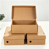 Boîtes à chaussures en carton ondulé kraft brun imprimées sur mesure, vente en gros, avec trous de ventilation pour le stockage et l'expédition de chaussures