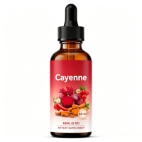 Extrait liquide d'herbes de Cayenne en gouttes avec Vitamine K2 & D3, Teinture végétale naturelle, Complément alimentaire 60ml pour le bien-être quotidien du corps