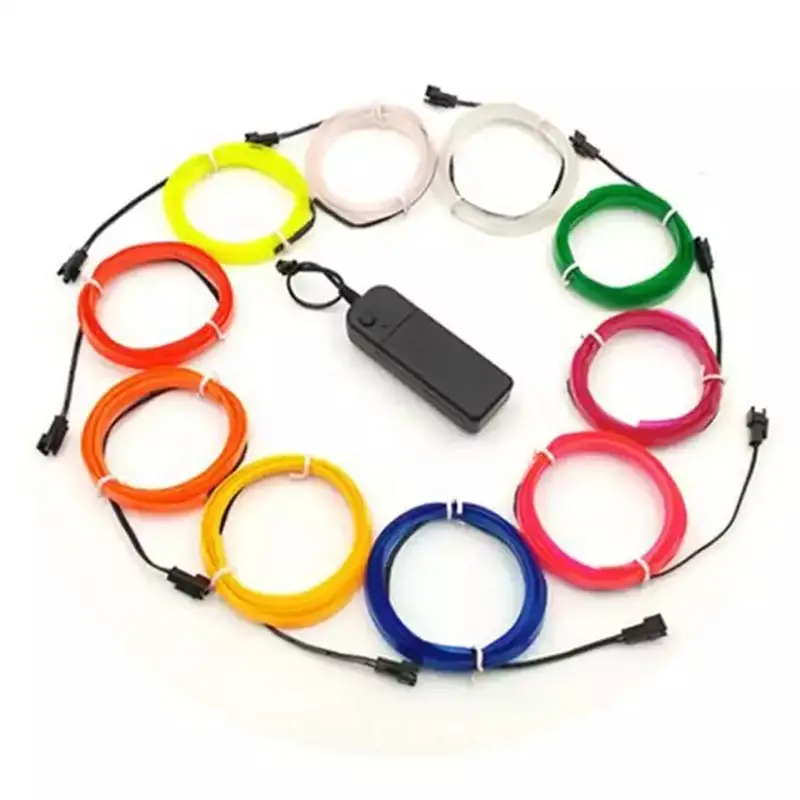 6V 4AA Battery Operated 10 Colors 2.3mm 10M Flexible EL Wire LED Neon Rope Light DIY Clothing Decoration
