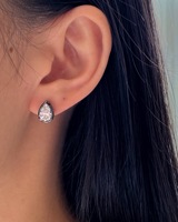 Boucles d'oreilles en diamant de laboratoire 2 carats taille poire certifiées IGI couleur D plaqué or 14k 18k vintage pour femme cadeau de mariage