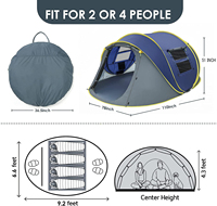 Automatique Quatre Saisons Étanche Oxford Toile Polyester POP up Tente Simple ou Double Couches Chaud Rapide Camping En Plein Air Installation