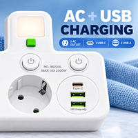 Adaptateur multi-prises industriel OEM personnalisé avec ports de charge USB et interrupteurs individuels marche/arrêt 10A pour la maison et les voyages