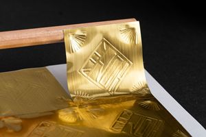 Luxury Embossed Gold Silver Waterproof Adhesive Labels <strong>Stickers</strong> for Candle Business - Product Image 5