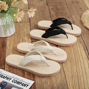 Nuovi Sandali Infradito Casual Estivi 2026 da Donna in Stile Coreano con Zeppa in Schiuma Effetto Paglia per Spiaggia e Esterni - Product Image 3