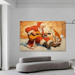 Arte de Pared Texturizado en Lienzo con Diseño Festivo de Invierno, Santa Claus, Realista, Decorativo, 3D - Product Image 3