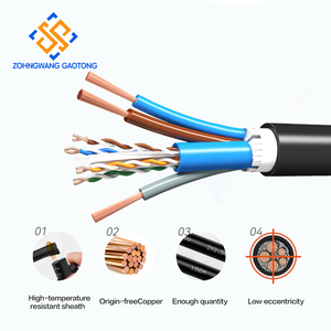 Cáp lai mở rộng <span class=keywords><strong>Cat6</strong></span> PoE, cáp tổng hợp Ethernet & nguồn với dây dẫn 18AWG cho camera CCTV 300m - Product Image 3