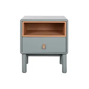 Comodino in MDF PU 48X40X55 GRIGIO - Product Image 2