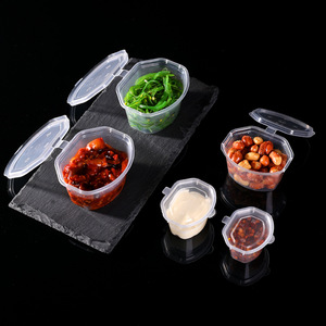 Contenant à sauce jetable rond en plastique PP, gobelet à condiments à emporter avec couvercle intégré, compatible micro-ondes, qualité alimentaire - Product Image 2