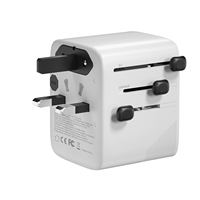 Adaptador de Viaje Universal con Múltiples Puertos USB-C, Cargador Rápido GaN de 65W, Nuevo Diseño Mini 2026 para Viajes Internacionales
